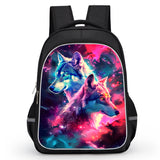 Galaxy Wolf Backpack Set - Backpack, Lunch Bag, and Pencil Case