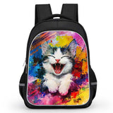 Colorful Cat Print Backpack