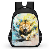 Charging Lion Print Backpack 