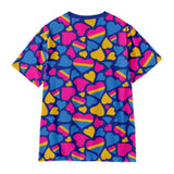 Casual Lgbt Pride Shirt Rainbow Heart Vintage Retro T-Shirt