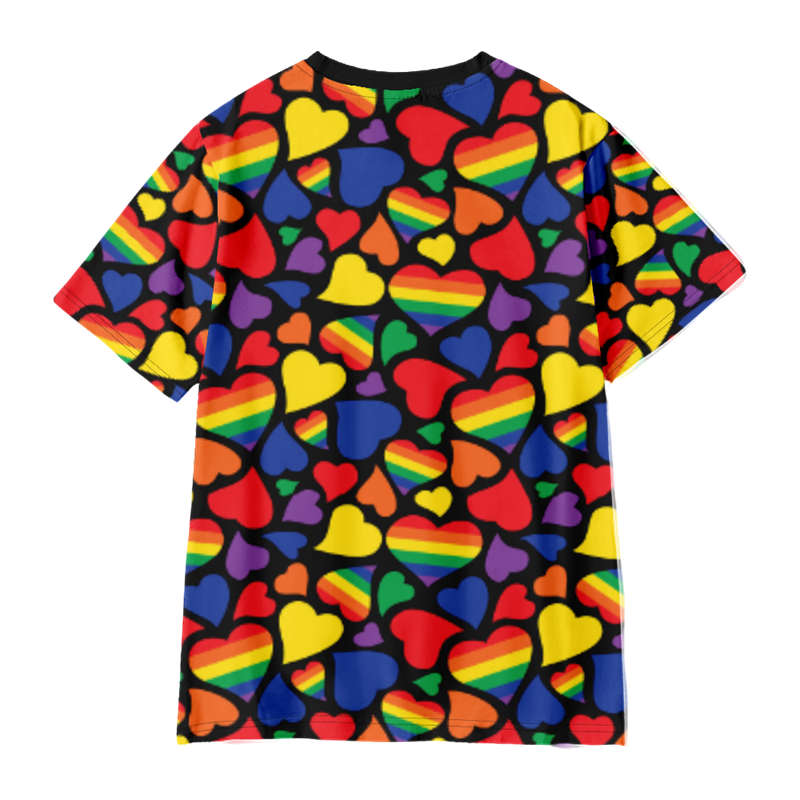 Casual Lgbt Pride Shirt Rainbow Heart Vintage Retro T-Shirt