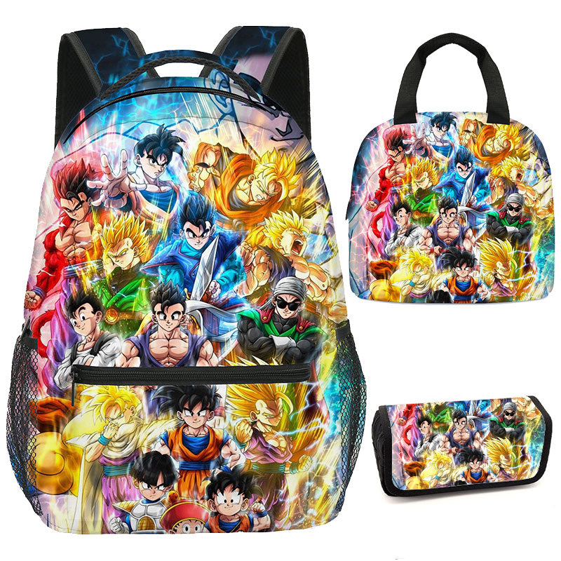 Gogeta Backpack Goku Bookbag Lunch Bag Pencil Case 16 in