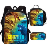 Lightweight Godzilla School Backpack Lunch Bag Pencil Case