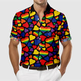 Rainbow Flag Lgbt Gay Pride Shirt Mens Button Down Tropical Hawaii Beach Shirts