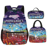 Minecraft Backpack Lunch Bag Pencil Case Kids Travel Bag