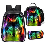 Wolf Backpack for Students Boys Girls School Bag Travel Daypack