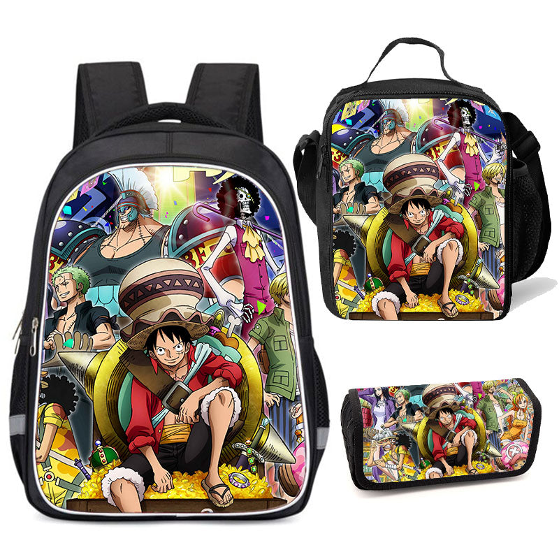One Piece Backpack Luffy backpack One Piece Bookbag Lunch Bag Pencil Case