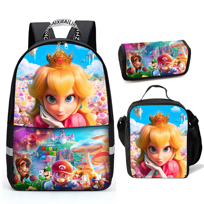 Super Mario School Backpack Lunch Bag Shoulder Bag Pencil Case