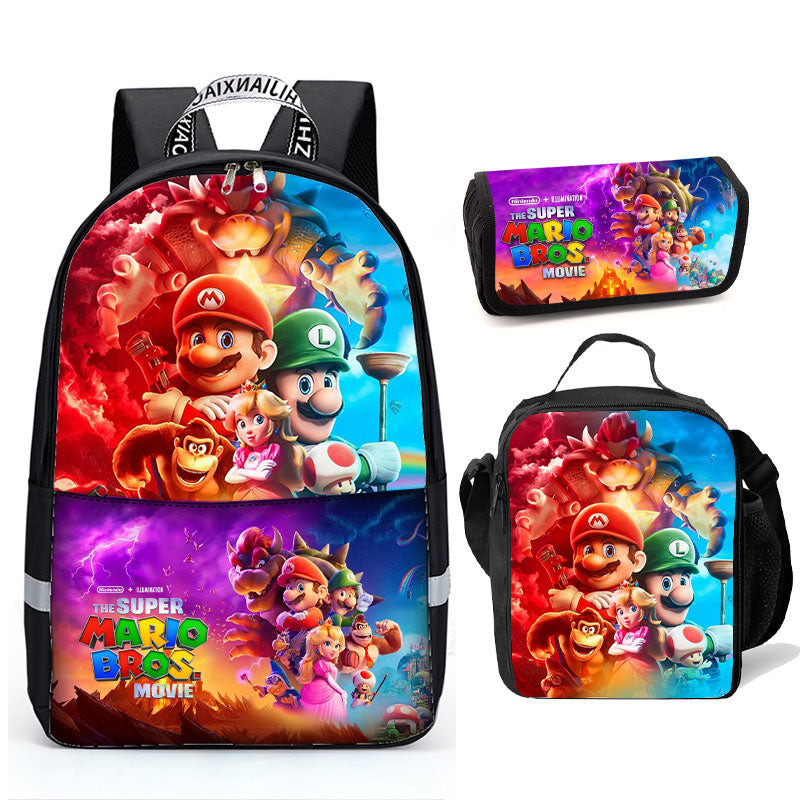 Super Mario School Backpack Lunch Bag Shoulder Bag Pencil Case