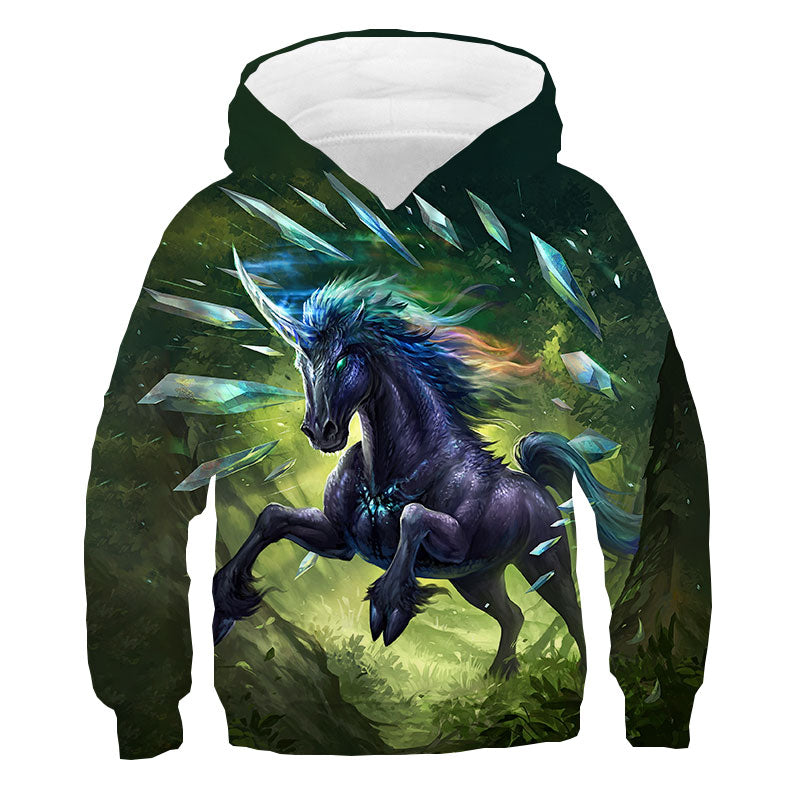 Novelty Hoodie for Girls Kids Horse Pullover Sweatshirts Cute Clothes
