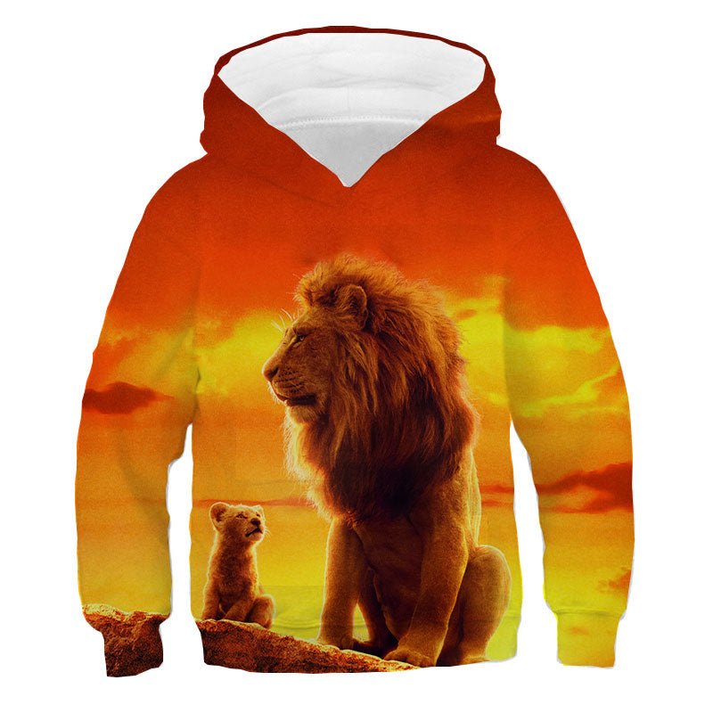 Boys Lion Sweatshirt Lion Hoodie for Kids Lion Hoodie