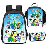 Rainbow Friends School Bookbag Backpacks with Lunch Box