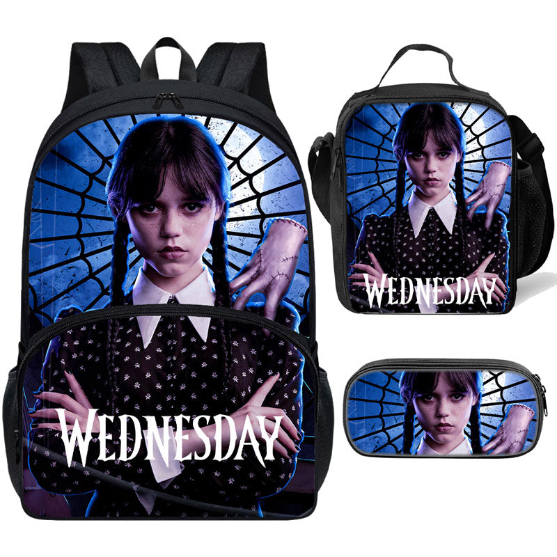 Wednesday 17 Inch Backpack With Lunch Bag Pencil Case