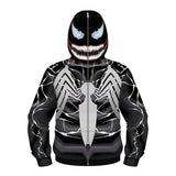 Kids Venom zip up hoodie Unisex Jacket Cosplay costume