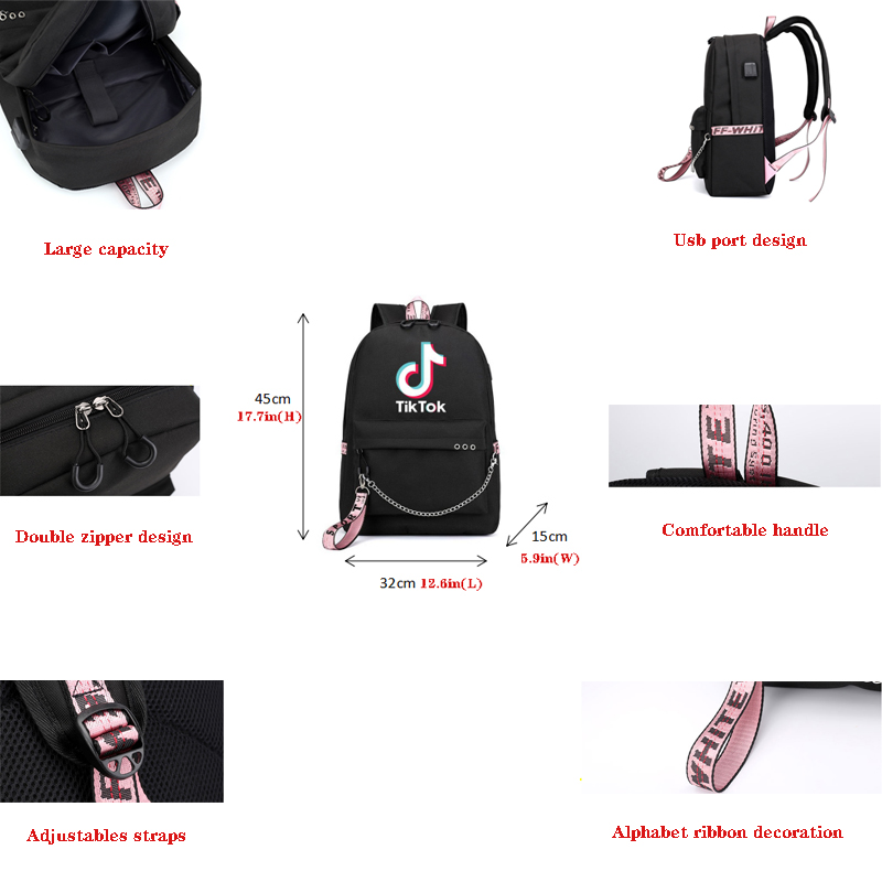 Casual Tik Tok Backpacks for Girls  School Bag and Women Travel Backpacks