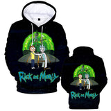 rick and morty Funny Cartoon Cosplay 3D Print Sweatshirt Pocket Tops