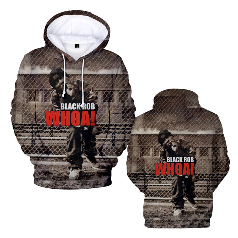 Rip BLACK ROB Hoodie Pullover Casual Hip Hop Sweatshirt