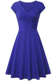 Solid Color V-neck Slim Body Dress