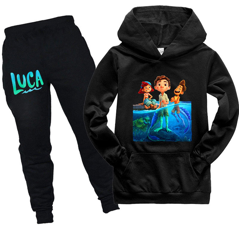 Letter Luca Pullover Hoodie and Jogger Set for Boys Girls Size 3-14 Y
