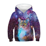 Boys Girls Sweatshirt Kids Hoodies Space Cat 3D Print Hoodies for Girls - firstcorset