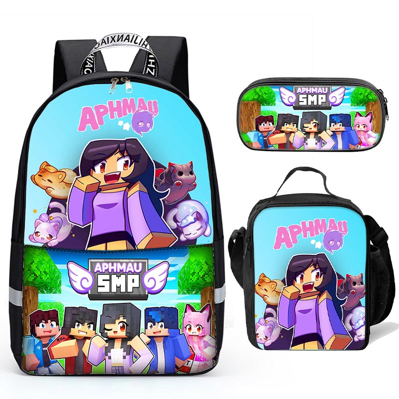 Aphmau Backpack with Lunch Bag School Bag Sets Large School