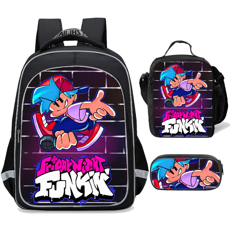 Friday Night Funkin' Backpack Set Backpack Pencil Case Lunch Bag 3 in 1 for School