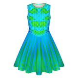 Girls Sleeveless Dress Colorful Print Adorable Tunic Summer Swing Skirt Sundress