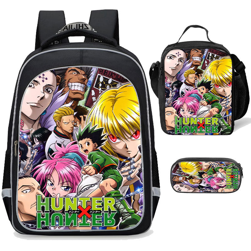 Hunter x Hunter Backpack Sets 17inch Large Bookbag lunch bag Pencil Case