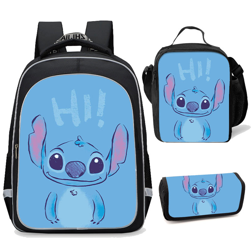 Kids Cartoon Backpack Set with Lunch Box Pencil Case 3 in 1