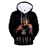 Letter MO 3 Hoodie Hip Hop Drawstring Pullover