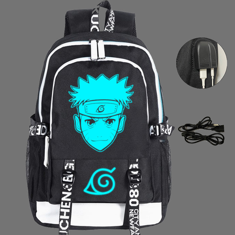 Naruto Backpack Glow In Dark with USB Charging Port