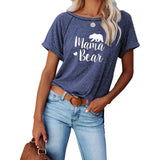Women's Mama Bear Casual Soft Top Tee Hipster T-Shirt