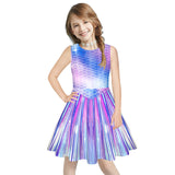 Girls 7T-12T Scales Slim Sleeveless Galaxy printed Dress Mermaid Costume