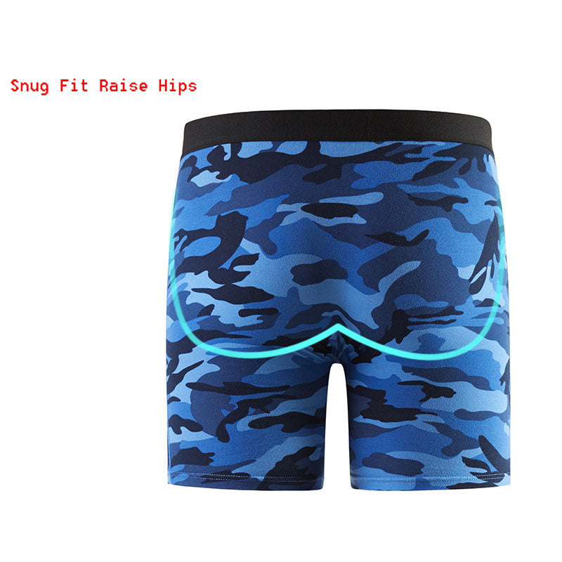 3PCS Mens Camouflage Underwear Cotton Boxer Briefs Comfy Breathable Underwear Shorts