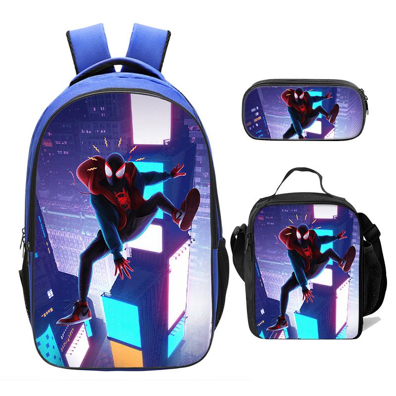 Boys Spiderman School Backpack with Lunch Bag Pencil Case 3pcs