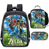 Zelda Backpack Set 16inch School bags backpack with Lunch Bag Pen Case 3 in 1