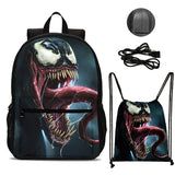 Venom School Laptop Backpack and Drawstring Bag for school