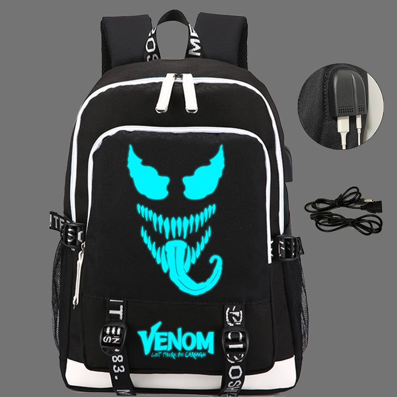 Venom Let There Be Carnage Backpack Glow in Dark Large Capacity Laptop Travel Bag