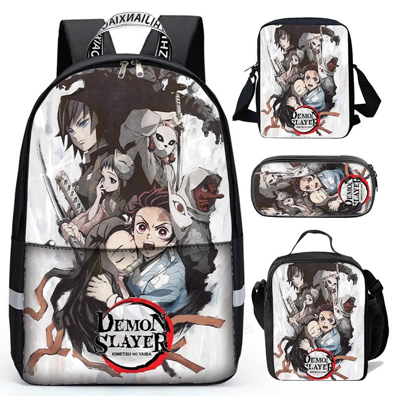 New Demon Slayer School Backpacks Shoulder Bag Lunch Bag