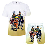 NARUTO T shirts Beach shorts Two Piece Set