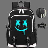 Luminous Marshmello Large Capacity Backpack Waterproof Oxford Bag for school
