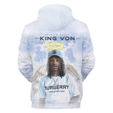 Fashion King Von Hip Hop Hoodie Long Sleeve Hooded Sweatshirt
