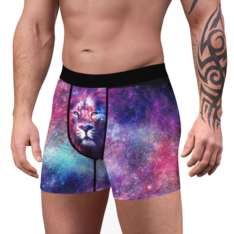 Mens Boxer Briefs Underwear Breathable Stretch Boxer Trunk with Pouch