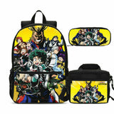 My Hero Academia Backpack for School Boys Girls School Bookbag Set Travel Daypack 