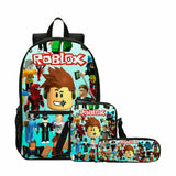 Roblox 3D Student Stylish Unisex Daypack for Boys Girls School Book Bags 4PCS